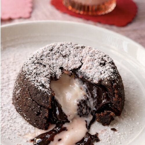 pink choc lava cake